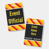 Opvallende "Event Official" Badge (Voor- en achterkant)