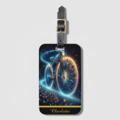 Opvallende fiets, ingewikkeld ontworpen bagagelabel (Voorkant (verticaal))