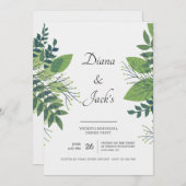 Opvallende Foliage Repetitie Dinner Party Uitnodig Kaart (Voorkant / Achterkant)