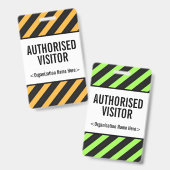 Opvallende "GEAUTORISEERDE BEZOEKER" Badge (Voor- en achterkant)