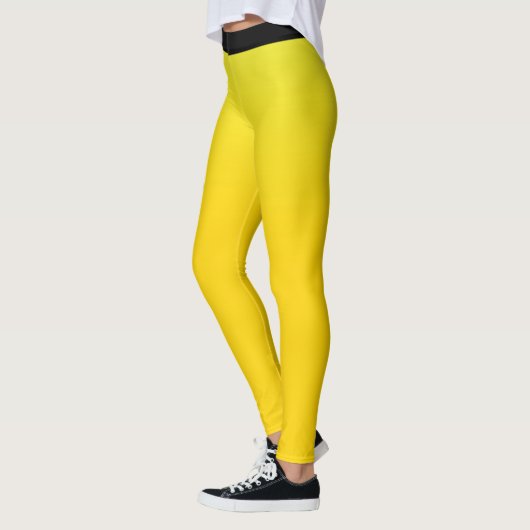 Opvallende Geel en Zwart Custom Name Leggings (Links)
