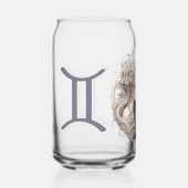 Opvallende Gemini Symbool Kunstwerk Blikvorm Glas (Voorkant)