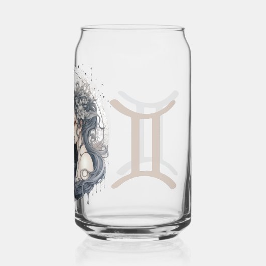Opvallende Gemini Symbool Kunstwerk Blikvorm Glas (Achterkant)