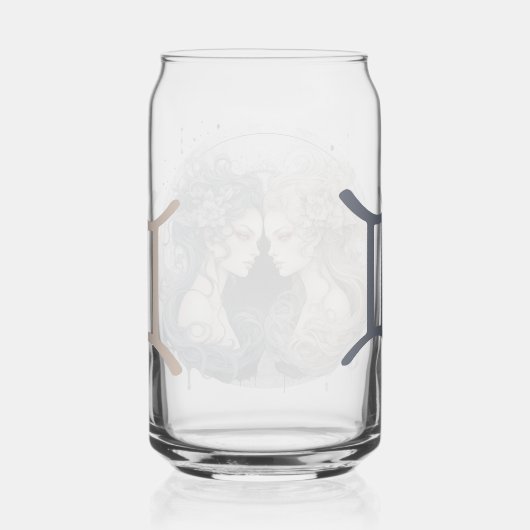 Opvallende Gemini Symbool Kunstwerk Blikvorm Glas (Rechts)