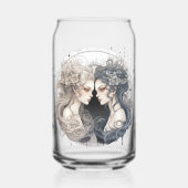 Opvallende Gemini Symbool Kunstwerk Blikvorm Glas (Links)