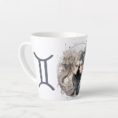 Opvallende Gemini Symbool Kunstwerk Latte Mok (Linkerhoek)