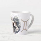 Opvallende Gemini Symbool Kunstwerk Latte Mok (Rechterhoek)