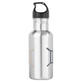 Opvallende Gemini Symbool Kunstwerk Waterfles (Achterkant)