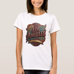Opvallende Gold LOS ANGELES Slogan T-shirt