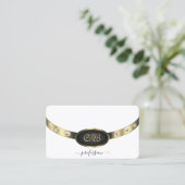 Opvallende Gouden Zwart-Wit Monogram Diamanten Visitekaartje (Staand voorkant)