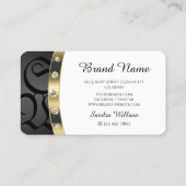 Opvallende Gouden Zwart-Wit Monogram Diamanten Visitekaartje (Achterkant)