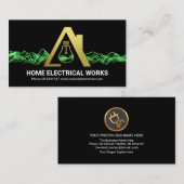 Opvallende groene bliksem Gold Electric Home Bulb Visitekaartje (Voorkant / Achterkant)