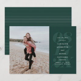 Opvallende groene typografie elegante foto save th the date
