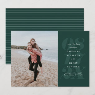 Opvallende groene typografie elegante foto save th the date