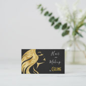 Opvallende haarkloven en Makeup Black en Gold Busi Visitekaartje (Staand voorkant)