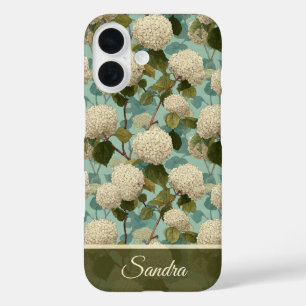 Opvallende Hydrangea's Aangepast Verjaardagscadeau iPhone 16 Hoesje