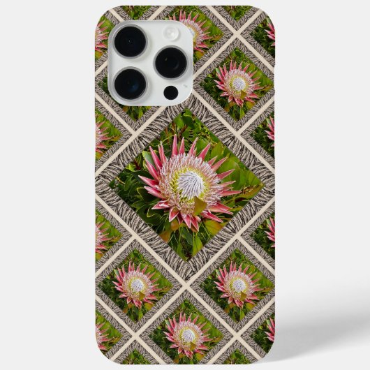 Opvallende iPhone Case met Roze Proteas (Achterkant)