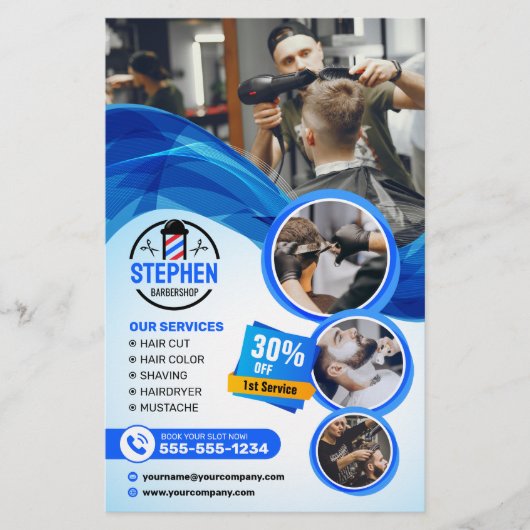Opvallende kapperszaak kapperskapster kapster flyer (Voorkant)