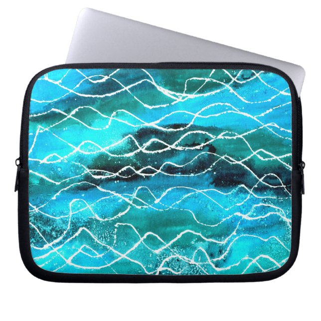 Opvallende laptophoes in Bright Turquoise Laptop Sleeve (Voorkant)