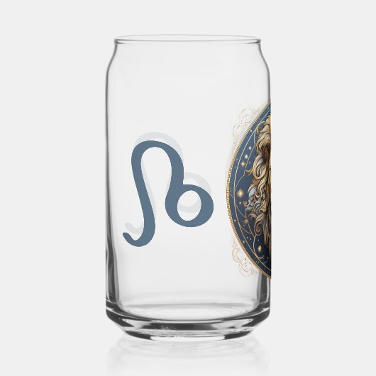 Opvallende Leo Symbool Artwork Blikvorm Glas (Voorkant)