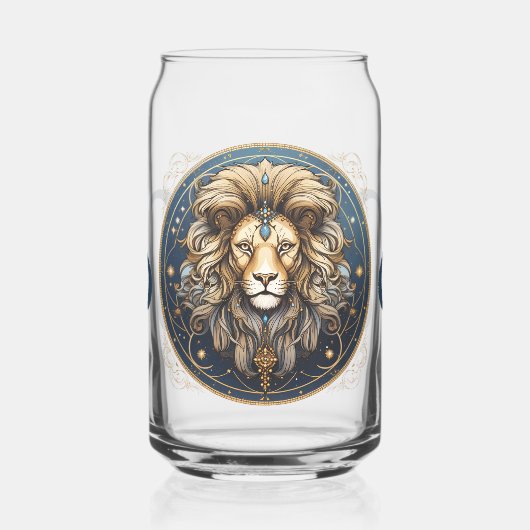 Opvallende Leo Symbool Artwork Blikvorm Glas (Links)