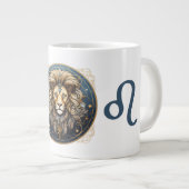 Opvallende Leo Symbool Artwork Grote Koffiekop (Voorkant rechts)