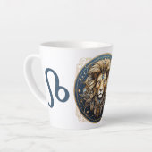 Opvallende Leo Symbool Artwork Latte Mok (Linkerhoek)