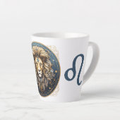 Opvallende Leo Symbool Artwork Latte Mok (Rechterhoek)