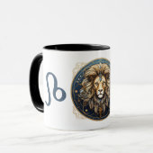 Opvallende Leo Symbool Artwork Mok (Voorkant links)