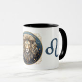 Opvallende Leo Symbool Artwork Mok (Voorkant rechts)