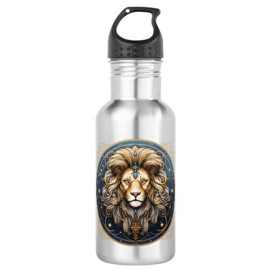 Opvallende Leo Symbool Artwork Waterfles (Voorkant)