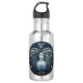 Opvallende Maagd Symbool Kunstwerk Waterfles (Voorkant)