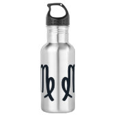 Opvallende Maagd Symbool Kunstwerk Waterfles (Achterkant)