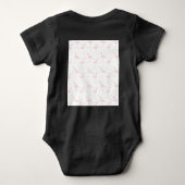 Opvallende meisjes Roze Flamingo Monogrammen Romper (Achterkant)