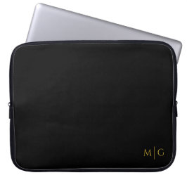 Opvallende moderne aangepaste initialen laptop sleeve