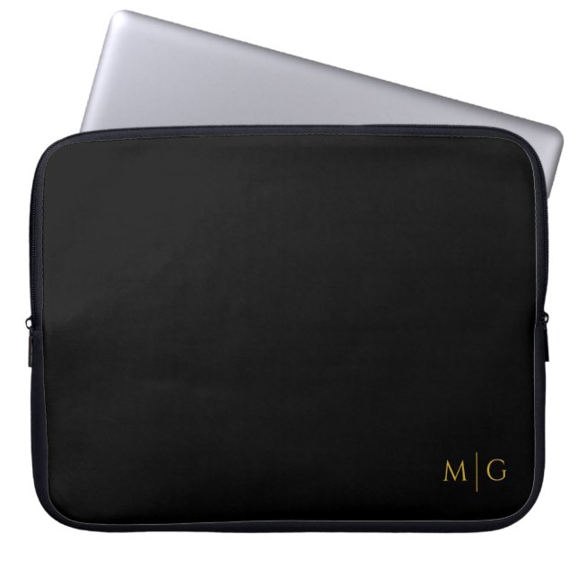 Opvallende moderne aangepaste initialen laptop sleeve (Voorkant)