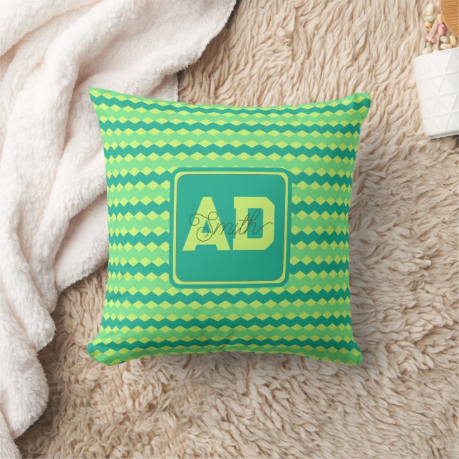 Opvallende monogram aangepaste kussen voor vriend (Deken)