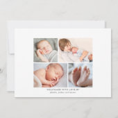 Opvallende naam Modern Script Baby Boy Foto Geboor Aankondiging (Achterkant)