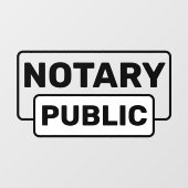 Opvallende notaris Openbare Kennisgeving Raamsticker (Vel)