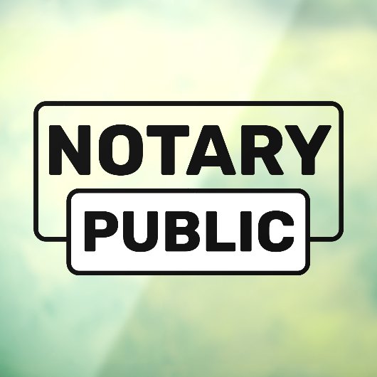 Opvallende notaris Openbare Kennisgeving Raamsticker (Vel 3)