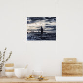 Opvallende onderzeeër in het Poster van de Oceaan (Keuken)