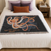 Opvallende Oranje Hypnotiserende Octopus Mandala Deken