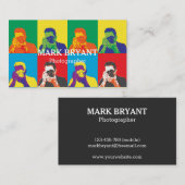 Opvallende Pop Art Camera Fotograaf Visitekaartje (Voorkant / Achterkant)