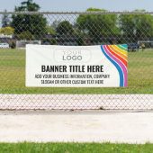 Opvallende Rainbow Wave Custom Business Logo Spandoek (Insitu)