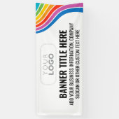 Opvallende Rainbow Wave Custom Business Logo Spandoek (Verticaal)
