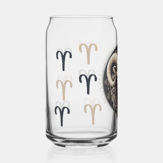 Opvallende Ram Symbool Artwork Blikvorm Glas (Voorkant)