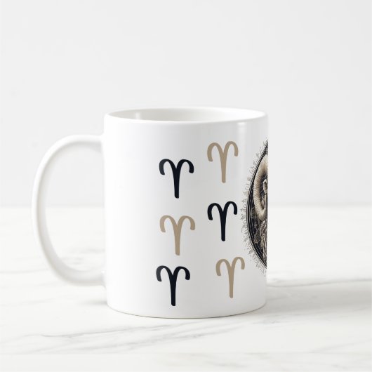 Opvallende Ram Symbool Artwork Koffiemok (Links)