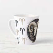 Opvallende Ram Symbool Artwork Latte Mok (Linkerhoek)