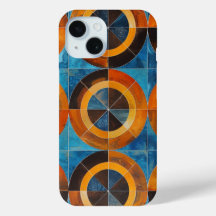 Opvallende Retro Geometrische Cirkels Hoesje