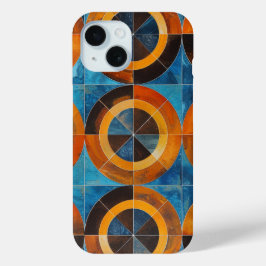 Opvallende Retro Geometrische Cirkels Hoesje